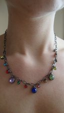 gekleurde gems ketting
